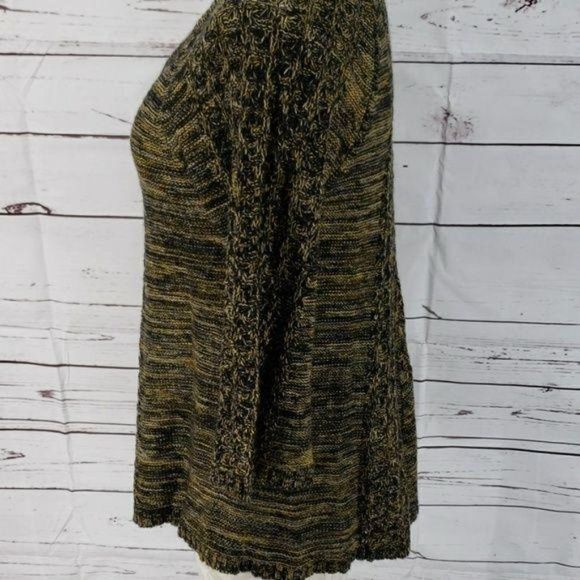 New direction knitted Petite Small Quarter sleeve Brown Gold Sweater - Picture 4 of 8
